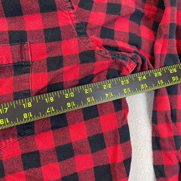 Eddie Bauer Men's Flannel Shirt XLT Red Black Buffalo Plaid Relaxed Fit Long Sle - Picture 4 of 10